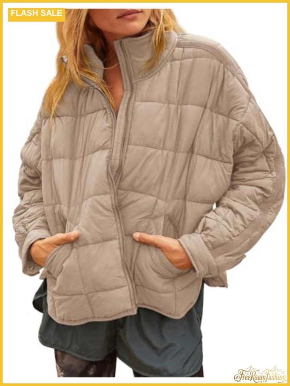 Women's Lightweight Puffer Jacket Oversized Warm Quilted Winter Coat
